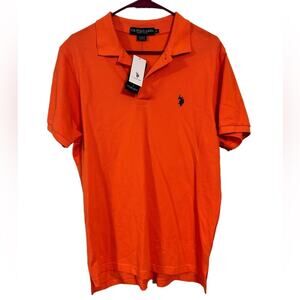 U.S. POLO ASSN Orange Men's Polo size Medium NWT